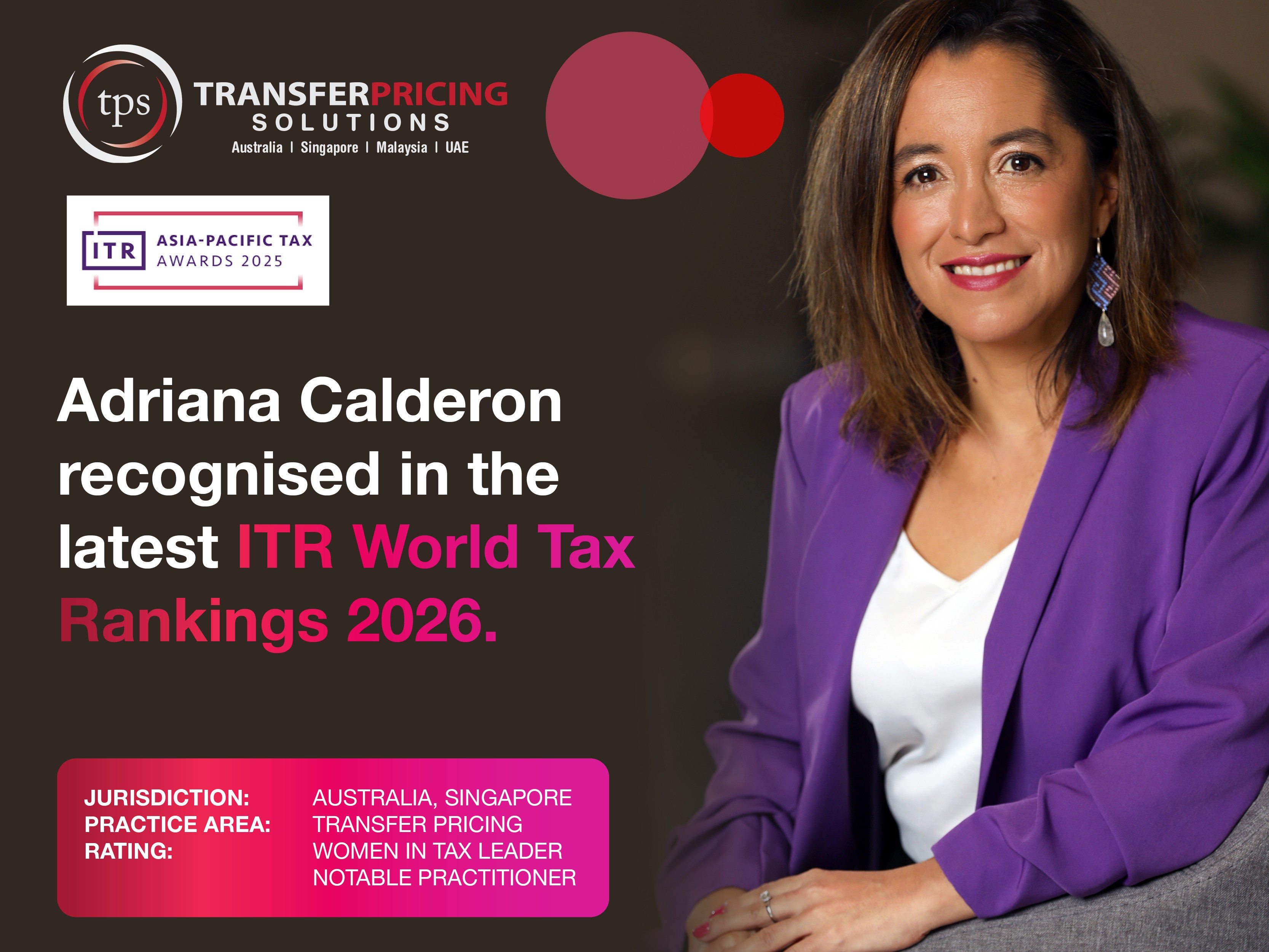 Asia-Pacific Excellence: Adriana Calderon Named Women in Tax Leader